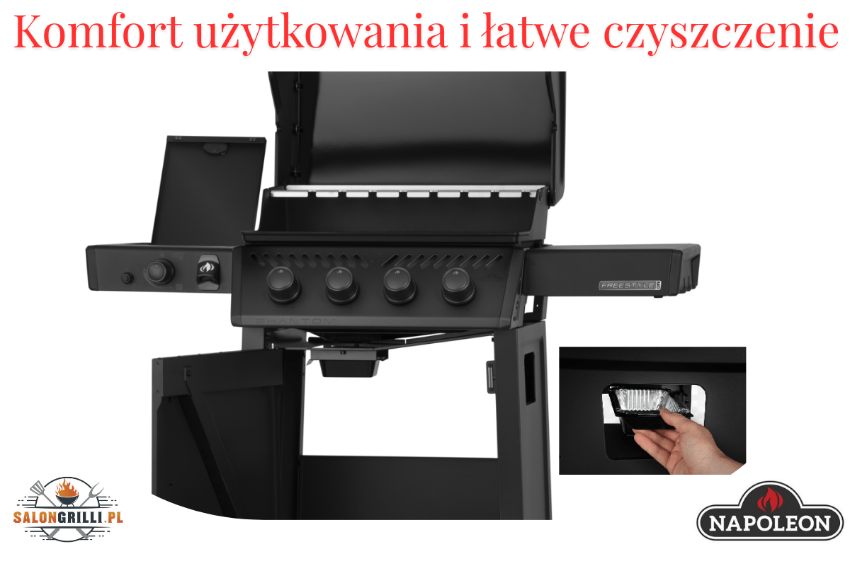 SalonGrilli_pl-Napoleon-Freestyle-PRO-Phantom-425-DSIBK-FP425DSIBPK-Latwe-Czyszczenie - Opracowanie SalonGrilli