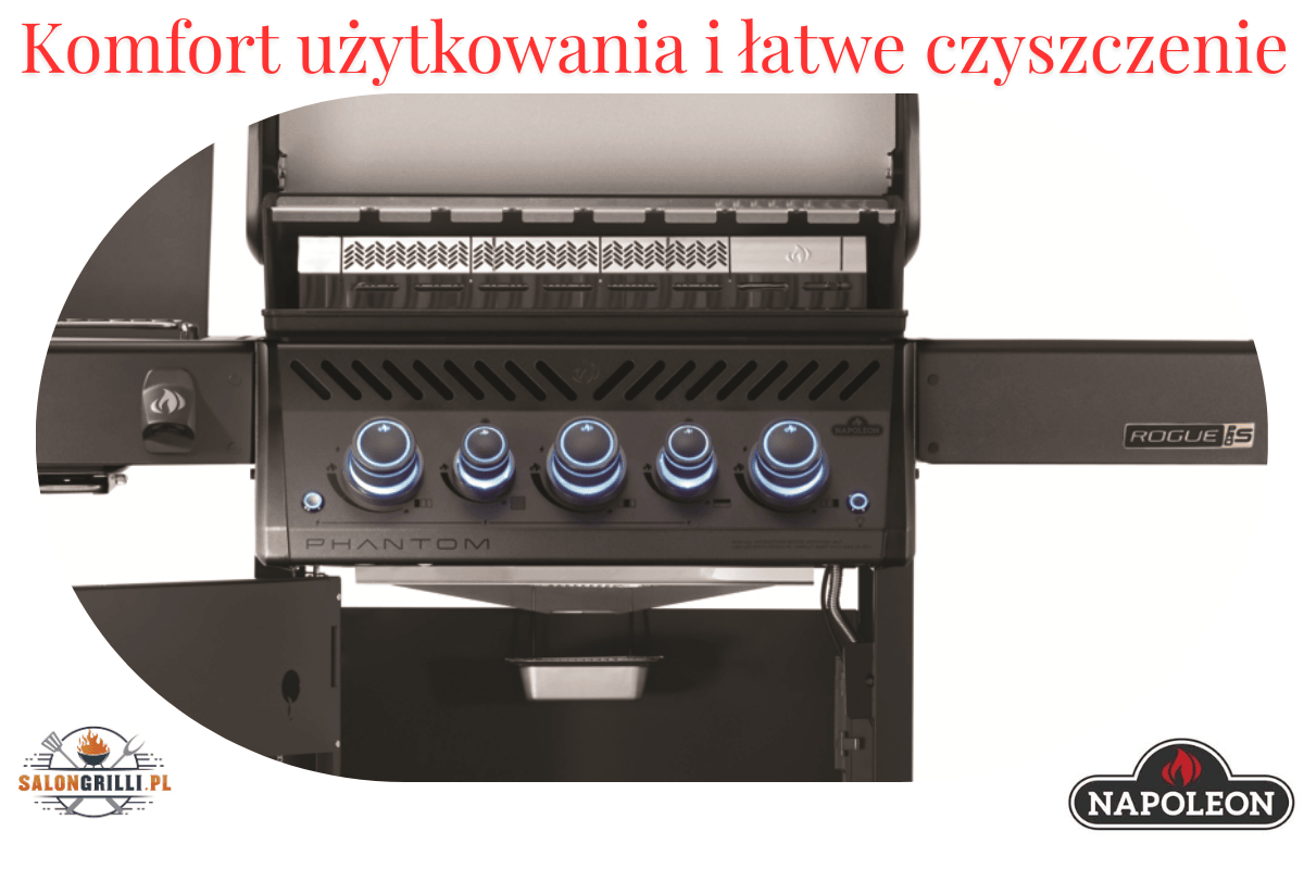 SalonGrilli_pl-Napoleon-Phantom-Rogue-PRO-S-RPS425RSIBPK-2-PL-PHM-Komfort_uzytkowania_i_latwe_czyszczenie - Opracowanie SalonGrilli
