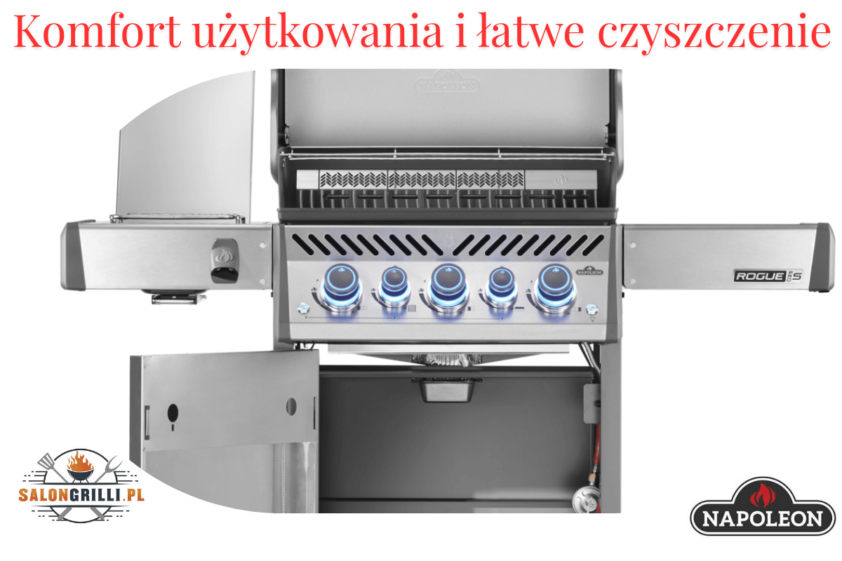 SalonGrilli_pl-Napoleon-Rogue-PRO-S-RPS425RSIBPK-Komfort_uzytkowania_i_latwe_czyszczenie - Opracowanie SalonGrilli