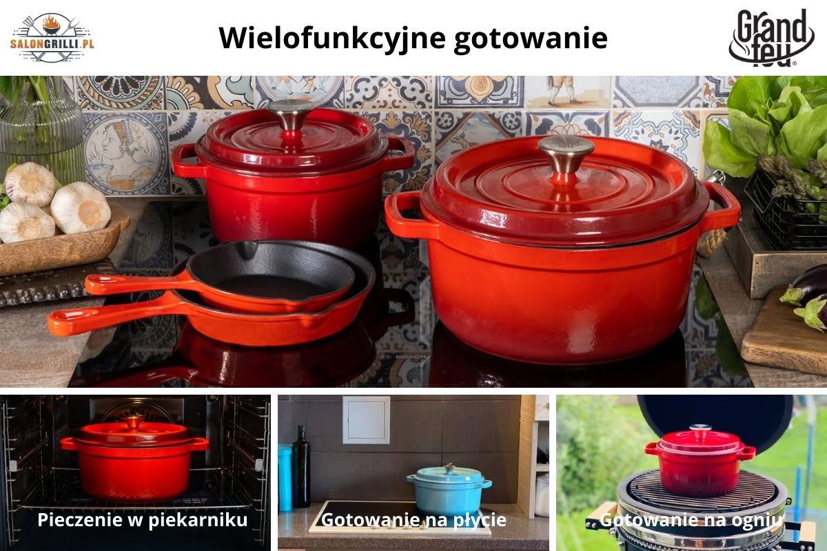 garnek żeliwny emaliowany Grand Feu 4,7L – do zup, gulaszy i dań jednogarnkowych