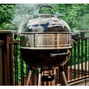 Broil King grill węglowy CROWN KETTLE 57 CM z pierścieniem (ZESTAW-52 401110 + 13360)