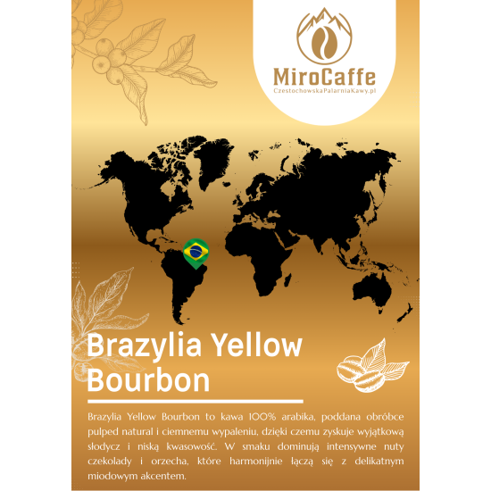MiroCaffe Kawa ziarnista Brazyli Yellow Bourbon 1kg