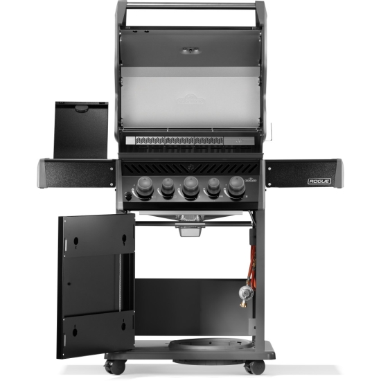 NAPOLEON Grill gazowy Rogue 425 z palnikiem rożna,  kuchenką boczną i rożnem w komplecie Czarny (RB425RSBPK-2-PL-R)