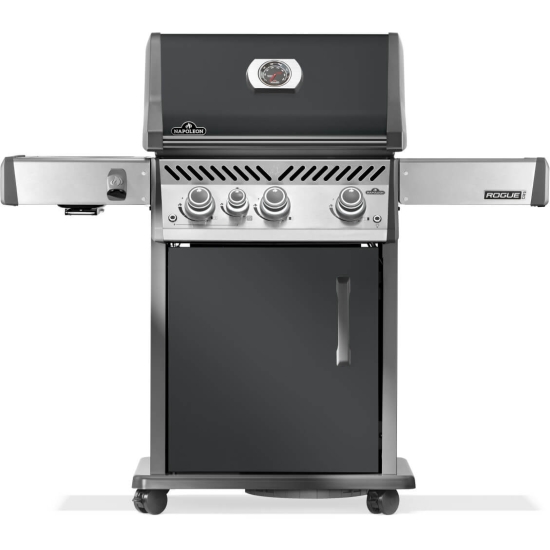 NAPOLEON Grill gazowy Rogue PRO 425 Grill gazowy z palnikiem bocznym Sizzle Zone z planchą i szpatułmi w komplecie Szary