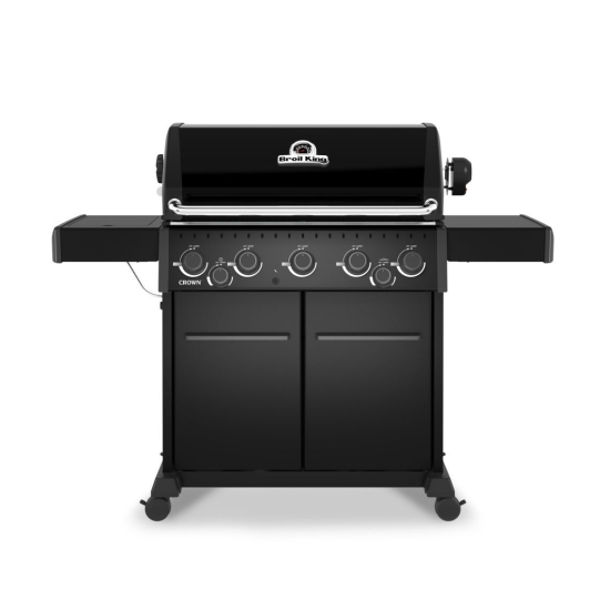 Broil King Grill gazowy Crown 590 Shadow z kuchenką boczną i palnikiem rożna + zestaw rożna obrotowego (866183PL)