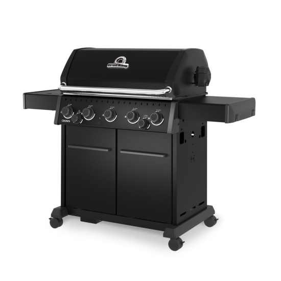 Broil King Grill gazowy Crown 590 Shadow z kuchenką boczną i palnikiem rożna + zestaw rożna obrotowego (866183PL)