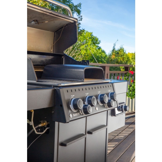Broil King Grill gazowy Baron 490 IRP Shadow z palnikiem bocznym na podczerwień + moduł Pellet (ZESTAW-49 677183PL + 674005EU)