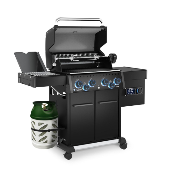 Broil King Grill gazowy Baron 490 IRP Shadow z palnikiem bocznym na podczerwień + moduł Pellet (ZESTAW-49 677183PL + 674005EU)