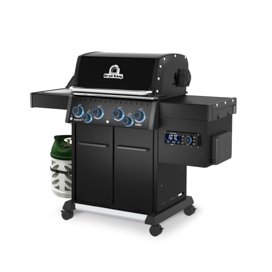 Broil King Grill gazowy Baron 490 IRP Shadow z palnikiem bocznym na podczerwień + moduł Pellet (ZESTAW-49 677183PL + 674005EU)
