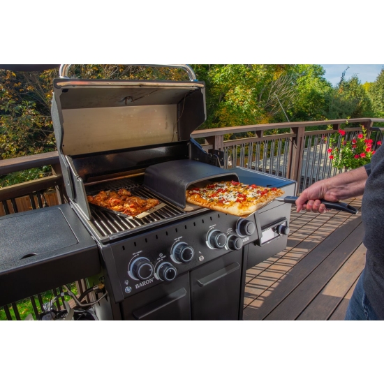 Broil King Grill gazowy Baron 490 IRP Shadow z palnikiem bocznym na podczerwień + moduł Pellet (ZESTAW-49 677183PL + 674005EU)