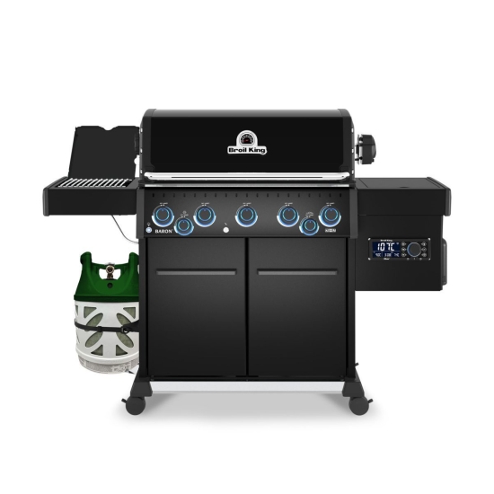 Broil King Grill gazowy Baron 590 IRP Shadow z palnikiem bocznym na podczerwień + moduł Pellet (ZESTAW-50 678183PL + 675
