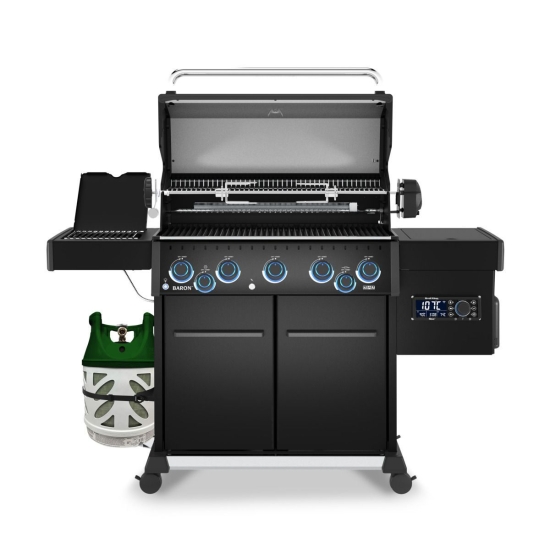 Broil King Grill gazowy Baron 590 IRP Shadow z palnikiem bocznym na podczerwień + moduł Pellet (ZESTAW-50 678183PL + 675005EU)