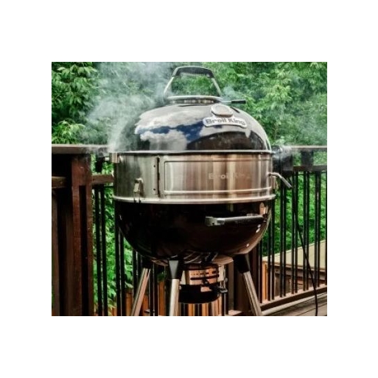 Broil King grill węglowy CROWN KETTLE 57 CM z pierścieniem (ZESTAW-52 401110 + 13360)