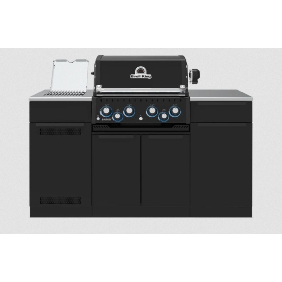 Broil King Grill gazowy Baron 490 wyspa z palnikiem rożna i rożnem w zestawie + palnik IR (ZESTAW-48 875683SDWPL + wyspa
