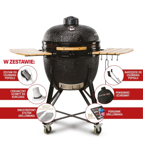Kamado Bono Grill Węglowy Ceramiczny Limited 25" 64 cm czarny (TQ0025)