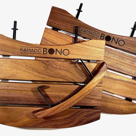 Kamado Bono Zestaw półek bocznych i uchwytu z drewna tekowego Grande (TEAK23)