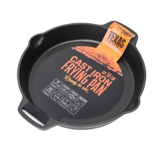 Texas Club Patelnia żeliwna z krótkimi uchwytami 30 cm (FRYPAN30)