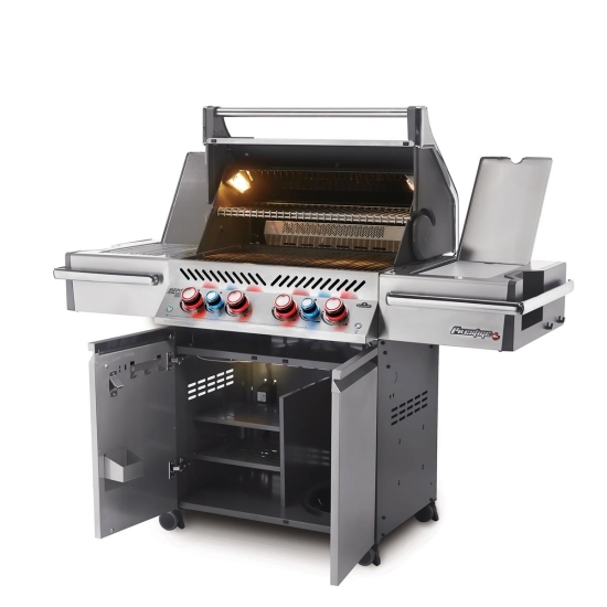 NAPOLEON Grill gazowy Prestige PRO 500 Grill gazowy z palnikiem rożna i palnikiem bocznym Sizzle Zone, Stal Szlachetna