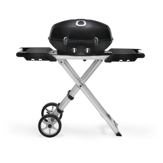 NAPOLEON Przenośny grill gazowy na kartusze TravelQ 285X z wózkiem nożycowym, Czarny (TQ285X-BK-1-CE)