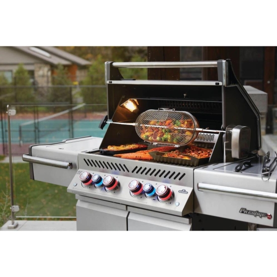 NAPOLEON Grill gazowy Prestige PRO 500 Grill gazowy z palnikiem rożna i palnikiem bocznym Sizzle Zone, Stal Szlachetna