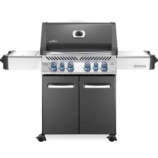 NAPOLEON Grill gazowy Prestige 500 z palnikiem rożna i palnikiem bocznym Sizzle Zone, Szary (P500RSIBPCH-3-PL)
