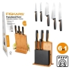 FISKARS Zestaw 5 noży w bloku bambusowym (1057552)-106265