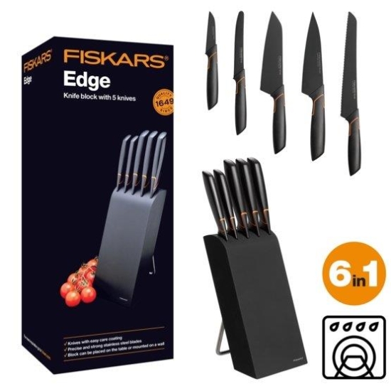 FISKARS EDGE zestaw 5 noży w bloku (1003099)-106263