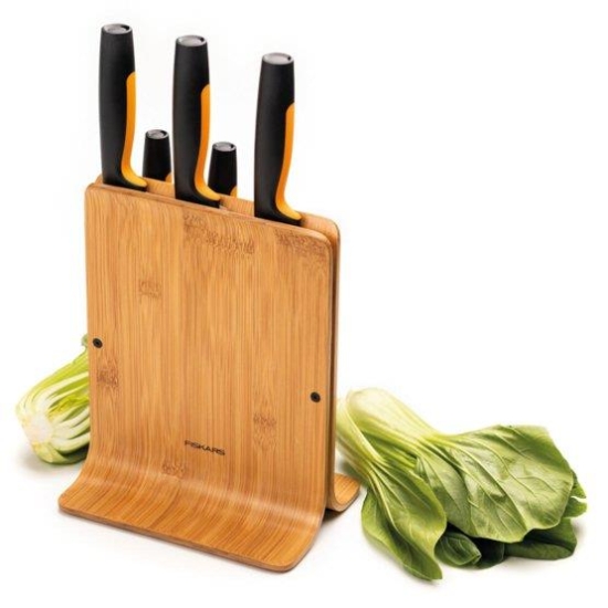 FISKARS Zestaw 5 noży w bloku bambusowym (1057552)-106267