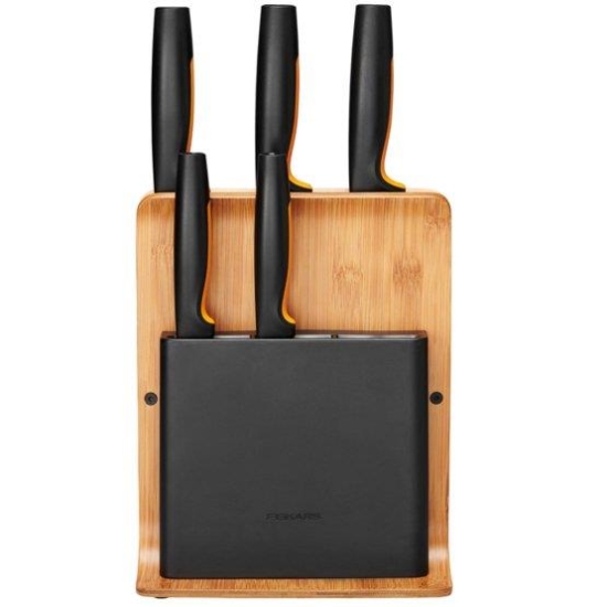 FISKARS Zestaw 5 noży w bloku bambusowym (1057552)-106268