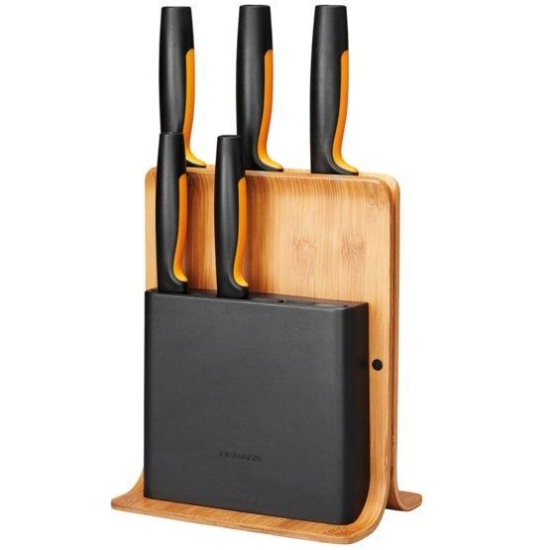 FISKARS Zestaw 5 noży w bloku bambusowym (1057552)
